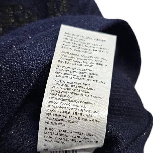 Desigual Womens Paisley Knit Embellished Long Sleeve Sweater, Blue, Black Size M - Picture 7 of 11